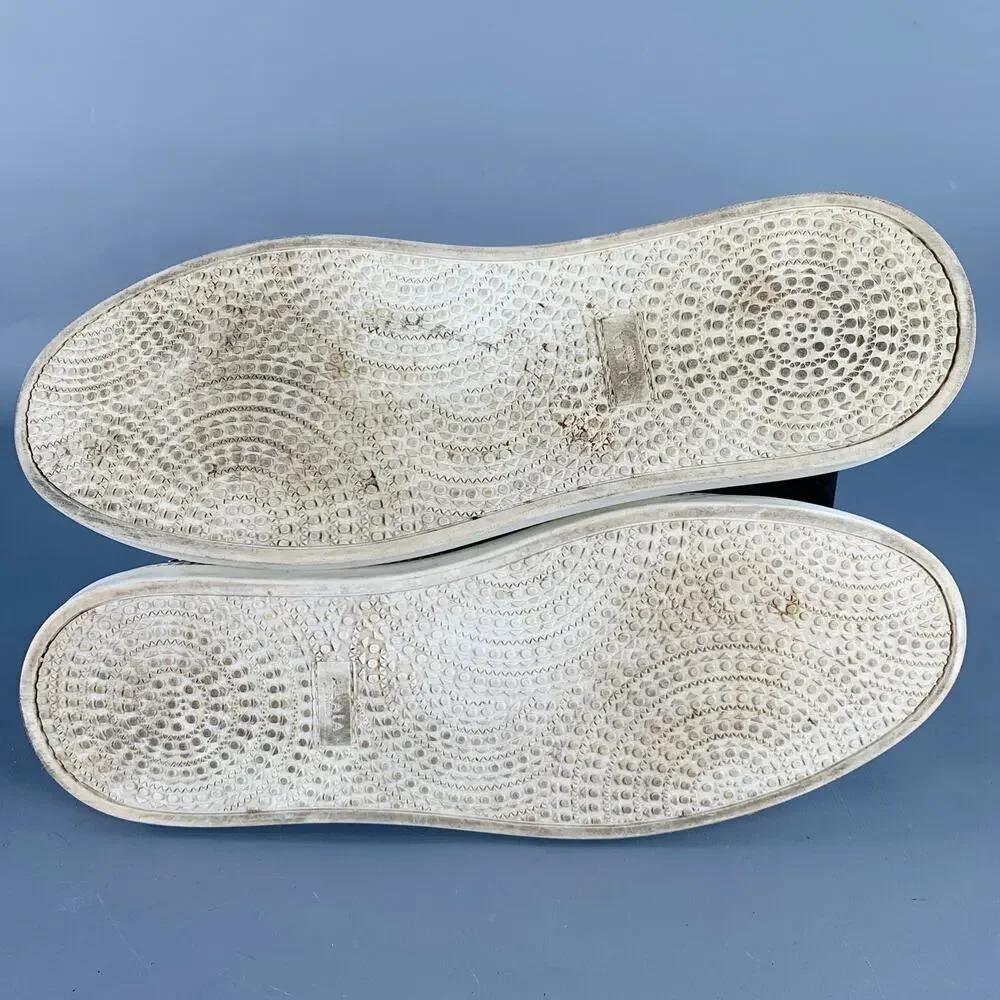 ALAIA Size 8 Black Silver Grommets Leather Lace-Up Low Top Sneakers - Picture 6 of 8